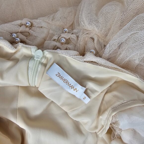 ZIMMERMANN S/22 "Rhythmic" Trim Tulle Dress | Size 2 US 6 8 | Retail $2890 - Picture 6 of 9